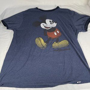 Vintage Disney Park Mickey Mouse T Shirt Short Sleeve Blue XL Men’s